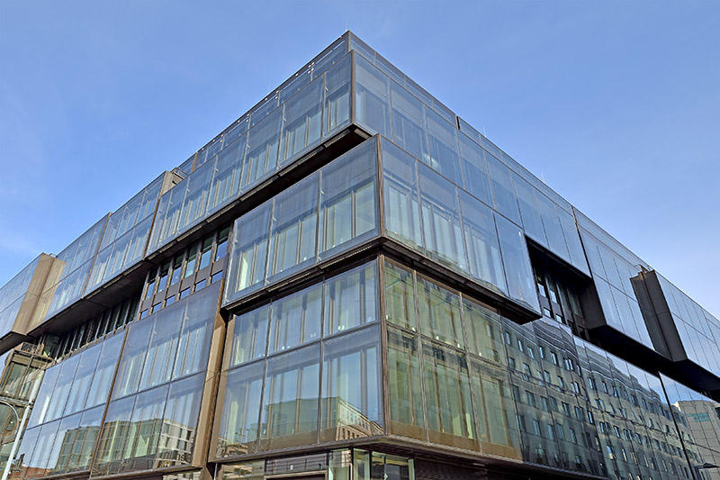 Building with glass facade in Berlin